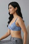 Zivame Padded Regular Wired Medium Coverage Tshirt Bra - Blue Animal Print — thumbnail 4